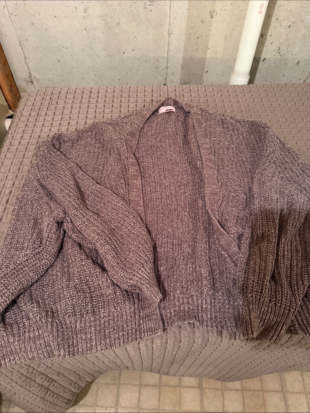Cozy Open-Front Knit Cardigan Sweater - Mauve